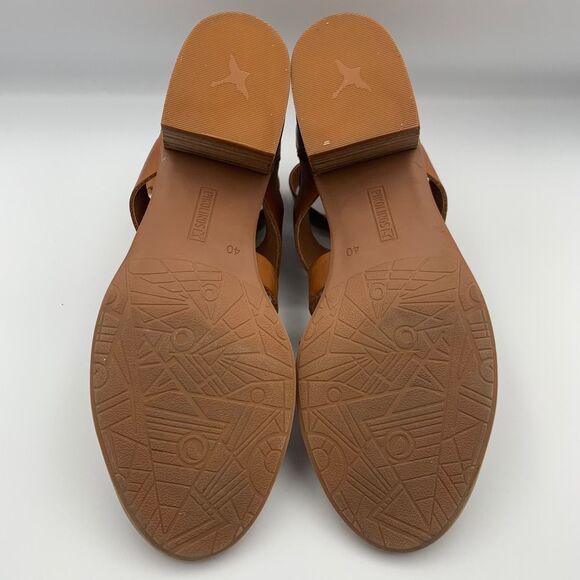 PIKOLINOS Blanes Heeled Block Sandals With Zipper Brandy/Brown Size 9-9.5 - Picture 9 of 12